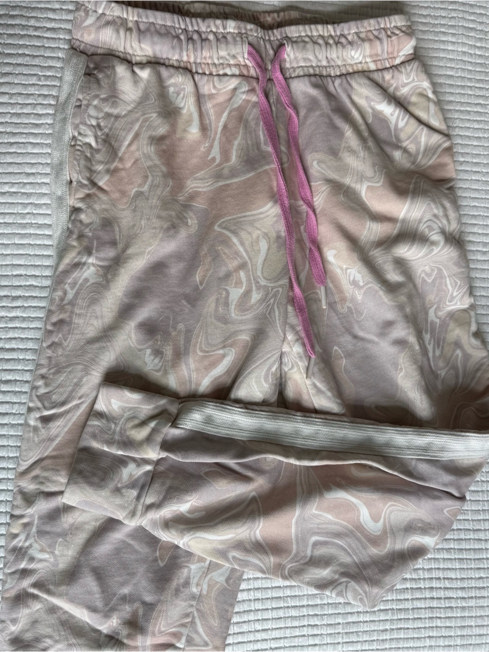 The Upside Marble Print Pink Drawstring Joggers
